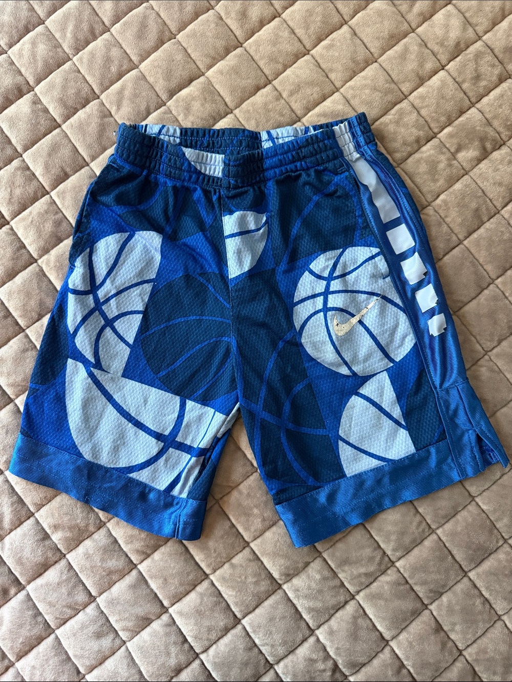Nike Blue Basketball Print Kids Shorts